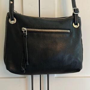ROOTS CANADA Black Leather Crossbody Bag